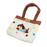 Maxbell Women Embroidered Tote Bag Unique Nylon Mother Gift for Work Travel Holidays White