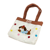 Maxbell Women Embroidered Tote Bag Unique Nylon Mother Gift for Work Travel Holidays White