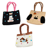 Maxbell Women Embroidered Tote Bag Unique Nylon Mother Gift for Work Travel Holidays White