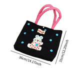 Maxbell Women Embroidered Tote Bag Unique Nylon Mother Gift for Work Travel Holidays Black