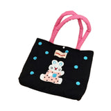 Maxbell Women Embroidered Tote Bag Unique Nylon Mother Gift for Work Travel Holidays Black