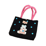 Maxbell Women Embroidered Tote Bag Unique Nylon Mother Gift for Work Travel Holidays Black