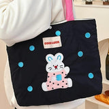 Maxbell Women Embroidered Tote Bag Unique Nylon Mother Gift for Work Travel Holidays Black