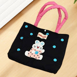 Maxbell Women Embroidered Tote Bag Unique Nylon Mother Gift for Work Travel Holidays Black