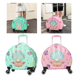 Maxbell Kids Luggage Compact Gift Cartoon Aluminum Handle Sturdy Hard Shell Suitcase Green