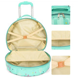 Maxbell Kids Luggage Compact Gift Cartoon Aluminum Handle Sturdy Hard Shell Suitcase Green