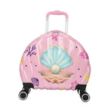 Maxbell Kids Luggage Compact Gift Cartoon Aluminum Handle Sturdy Hard Shell Suitcase Pink