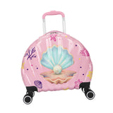 Maxbell Kids Luggage Compact Gift Cartoon Aluminum Handle Sturdy Hard Shell Suitcase Pink