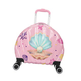 Maxbell Kids Luggage Compact Gift Cartoon Aluminum Handle Sturdy Hard Shell Suitcase Pink