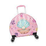 Maxbell Kids Luggage Compact Gift Cartoon Aluminum Handle Sturdy Hard Shell Suitcase Pink