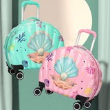 Maxbell Kids Luggage Compact Gift Cartoon Aluminum Handle Sturdy Hard Shell Suitcase Pink