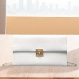 Maxbell Women Clutch Elegant Handbag Pouch Purse Crossbody for Party Travel Shopping White