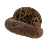 Maxbell Winter Faux Fur Hat for Women Thicken Windproof Warm Cossack Hat for Outdoor Brown