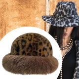 Maxbell Winter Faux Fur Hat for Women Thicken Windproof Warm Cossack Hat for Outdoor Brown