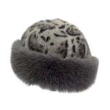 Maxbell Winter Faux Fur Hat for Women Thicken Windproof Warm Cossack Hat for Outdoor Gray