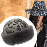 Maxbell Winter Faux Fur Hat for Women Thicken Windproof Warm Cossack Hat for Outdoor Gray