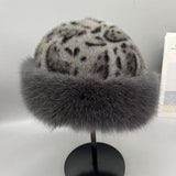 Maxbell Winter Faux Fur Hat for Women Thicken Windproof Warm Cossack Hat for Outdoor Gray