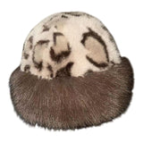 Maxbell Winter Faux Fur Hat for Women Thicken Windproof Warm Cossack Hat for Outdoor Beige Coffee