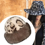 Maxbell Winter Faux Fur Hat for Women Thicken Windproof Warm Cossack Hat for Outdoor Beige Coffee