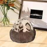 Maxbell Winter Faux Fur Hat for Women Thicken Windproof Warm Cossack Hat for Outdoor Beige Coffee