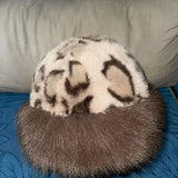 Maxbell Winter Faux Fur Hat for Women Thicken Windproof Warm Cossack Hat for Outdoor Beige Coffee