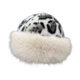 Maxbell Winter Faux Fur Hat for Women Thicken Windproof Warm Cossack Hat for Outdoor White