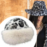 Maxbell Winter Faux Fur Hat for Women Thicken Windproof Warm Cossack Hat for Outdoor White
