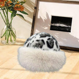 Maxbell Winter Faux Fur Hat for Women Thicken Windproof Warm Cossack Hat for Outdoor White