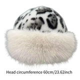 Maxbell Winter Faux Fur Hat for Women Thicken Windproof Warm Cossack Hat for Outdoor White