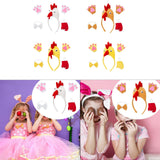 Maxbell Chicken 3D Animal Costume Chick Headband Bowtie Tail Gloves Set for Birthday White