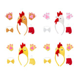 Maxbell Chicken 3D Animal Costume Chick Headband Bowtie Tail Gloves Set for Birthday White