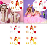 Maxbell Chicken 3D Animal Costume Chick Headband Bowtie Tail Gloves Set for Birthday White