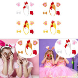 Maxbell Chicken 3D Animal Costume Chick Headband Bowtie Tail Gloves Set for Birthday White