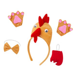 Maxbell Chicken 3D Animal Costume Chick Headband Bowtie Tail Gloves Set for Birthday Brown