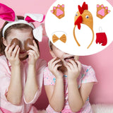Maxbell Chicken 3D Animal Costume Chick Headband Bowtie Tail Gloves Set for Birthday Brown