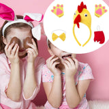 Maxbell Chicken 3D Animal Costume Chick Headband Bowtie Tail Gloves Set for Birthday Yellow Red Tail