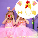 Maxbell Chicken 3D Animal Costume Chick Headband Bowtie Tail Gloves Set for Birthday Yellow Yellow Tail