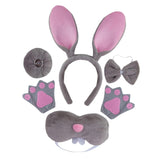 Maxbell Easter Bunny Rabbit Costume Set Cosplay for New Year Fancy Dress up Festival Grey