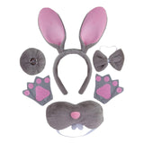 Maxbell Easter Bunny Rabbit Costume Set Cosplay for New Year Fancy Dress up Festival Grey