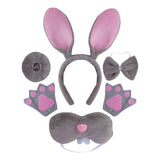 Maxbell Easter Bunny Rabbit Costume Set Cosplay for New Year Fancy Dress up Festival Grey