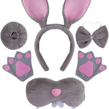 Maxbell Easter Bunny Rabbit Costume Set Cosplay for New Year Fancy Dress up Festival Grey