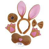Maxbell Easter Bunny Rabbit Costume Set Cosplay for New Year Fancy Dress up Festival Brown