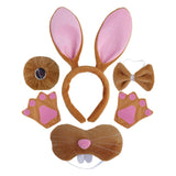 Maxbell Easter Bunny Rabbit Costume Set Cosplay for New Year Fancy Dress up Festival Brown