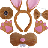 Maxbell Easter Bunny Rabbit Costume Set Cosplay for New Year Fancy Dress up Festival Brown