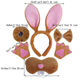 Maxbell Easter Bunny Rabbit Costume Set Cosplay for New Year Fancy Dress up Festival Brown