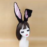 Maxbell Bunny Ears Headband Tail Set for Halloween Fancy Dress Animal Themed Parties Black