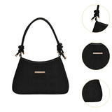 Maxbell Shoulder Bag for Women Soft Purse Stylish Handbag for Street Shopping Dating Black