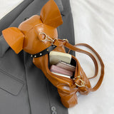 Maxbell Puppy Doll Shoulder Bag PU Leather Pouch for Shopping Autumn Valentines Gift Brown