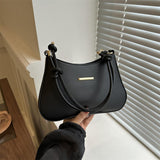 Maxbell Women Underarm Handbag Portable Elegant Purse Tote for Street Shopping Party Black