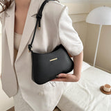 Maxbell Women Underarm Handbag Portable Elegant Purse Tote for Street Shopping Party Black